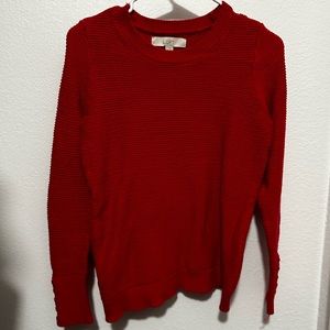 LOFT Sweaters l LOFT Red Button Sleeve Sweater S